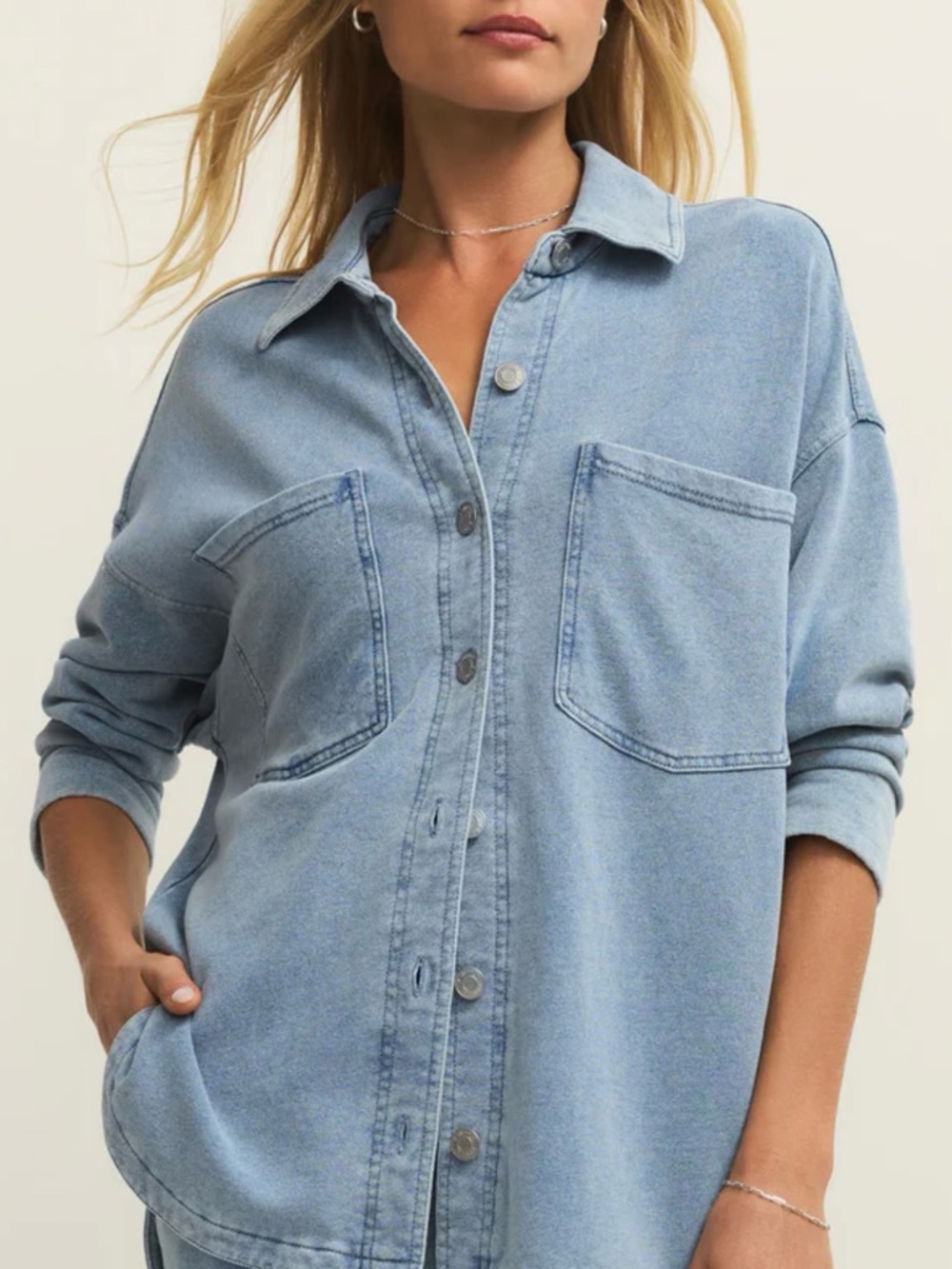 Z SUPPLY ALL DAY KNIT DENIM JACKET